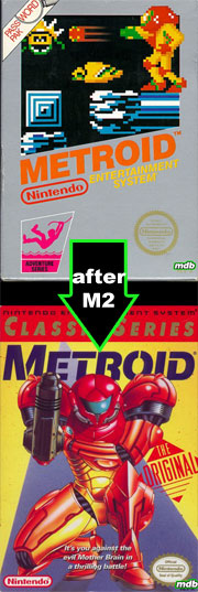 Metroid 2's influence on Metroid 1's box art